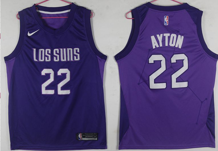 Men Phoenix Suns 22 Ayton Purple Game Nike NBA Jerseys